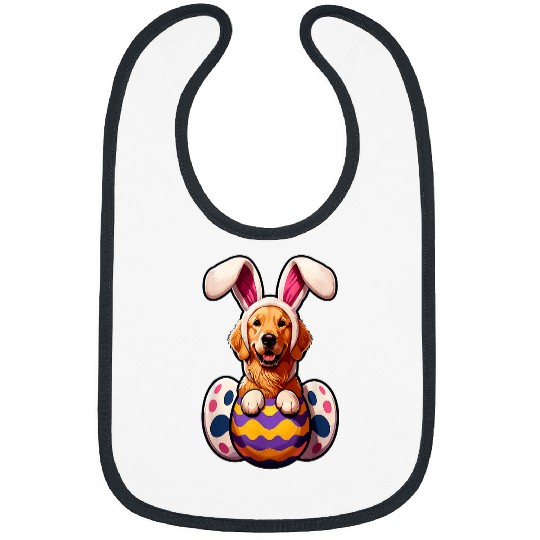 Labrador Golden Retriever Bunny Ears Eggs Cute Easter Dog Bibs