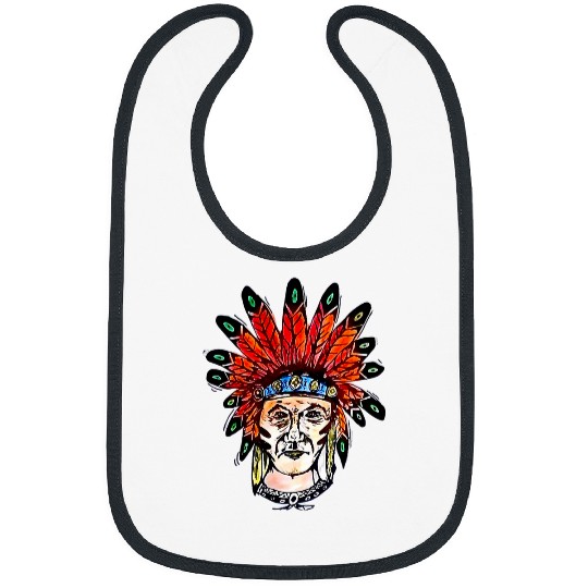 Native American Indian Warrior Apache Tribe vintages Style Bibs