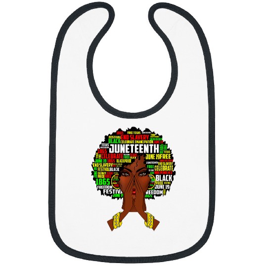 Juneteenth Melanin Black Women Natural Hair Afro Word Art 9 Bibs