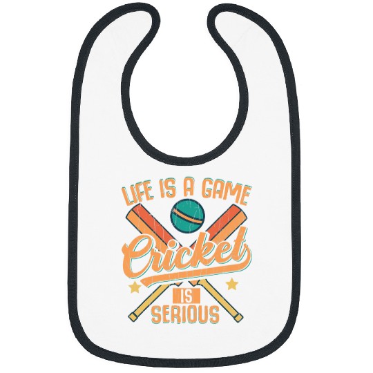 Life Is Game Cricket Is Serious Player Coachs Sports Graphic Bibs
