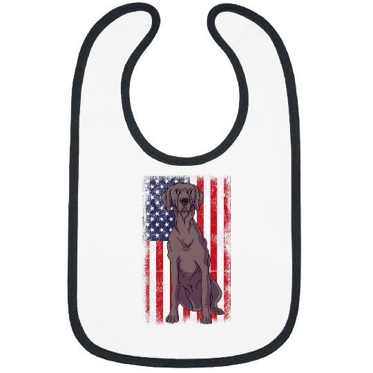 Weimaraner USA Flag Bibs
