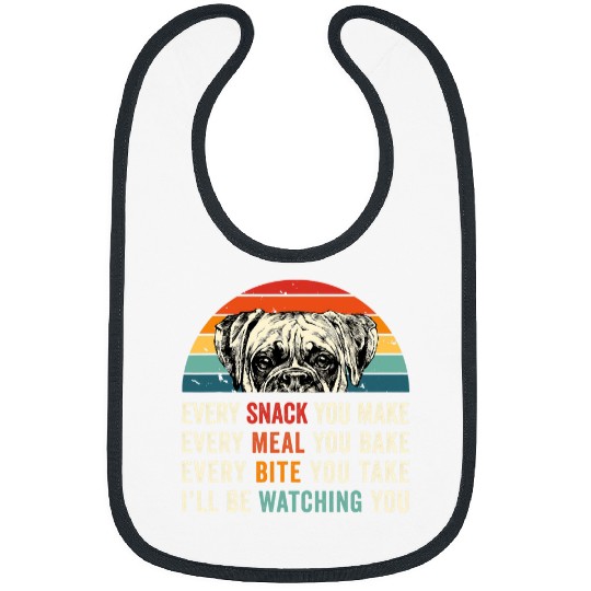 Retro Every snack you make Every meal you bake Dog Mom Dad 27 Bibs