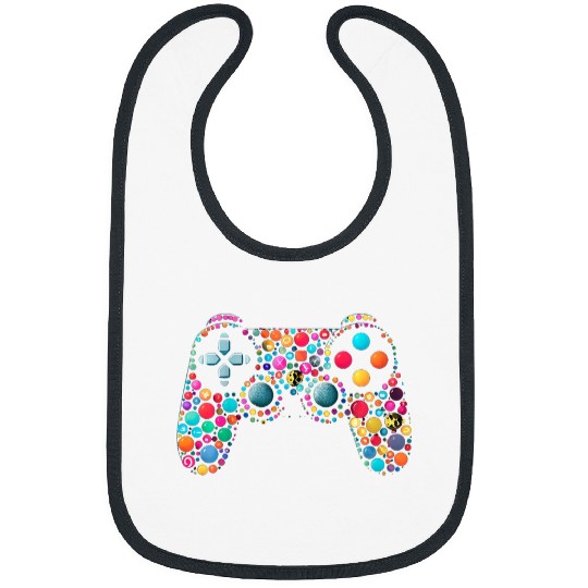 Kids Colorful Polka Dot Game Controller International Dot Day Kid Bibs