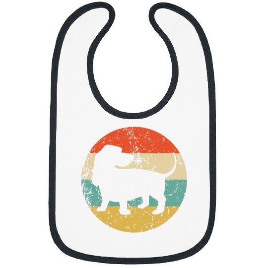 Retro Basset Hound Dog Breed Icon Bibs