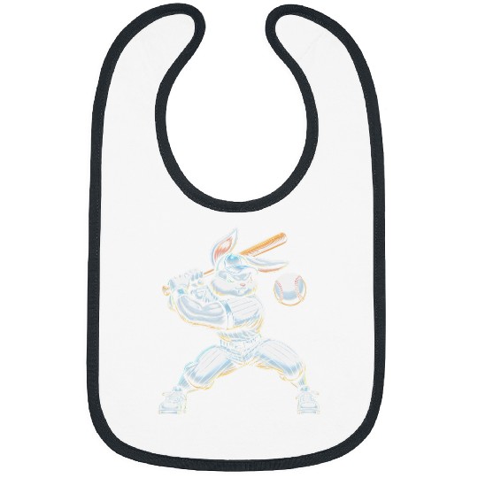 Mens Baseball Bunny Easter Rabbit Gift Boys Kids Bibs