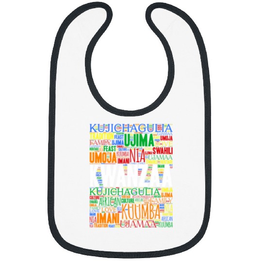 Kwanzaa 7 Principles Word Art Bibs