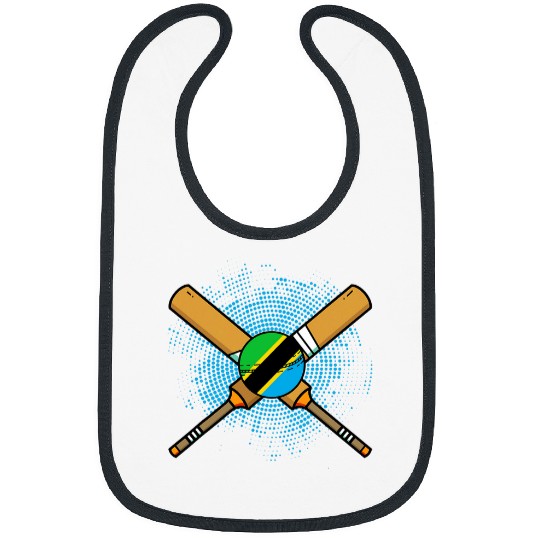Tanzanian Cricket Racket And Ball Flag Of Tanzania Bibs