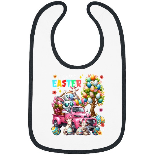 Discover Happy Easter Three Cute Bunny Goats On Pickup Truck Bibs