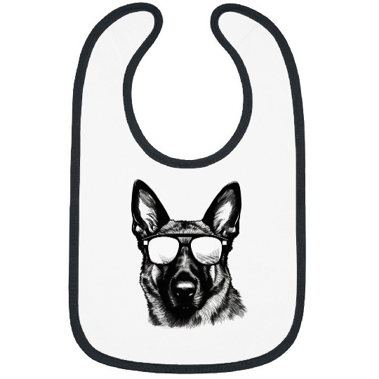 German Shepherd Sunglasses vintages Classic Black and White Bibs