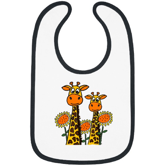 Smilealottees Cool Giraffe and Sunflowers Art Bibs