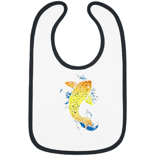 Koi Fish Waves Japan Japanese Art Bibs