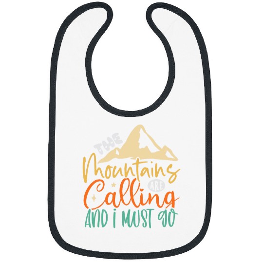 The Mountains Are Calling Funny Camping Hiking Lover Vintage Bibs