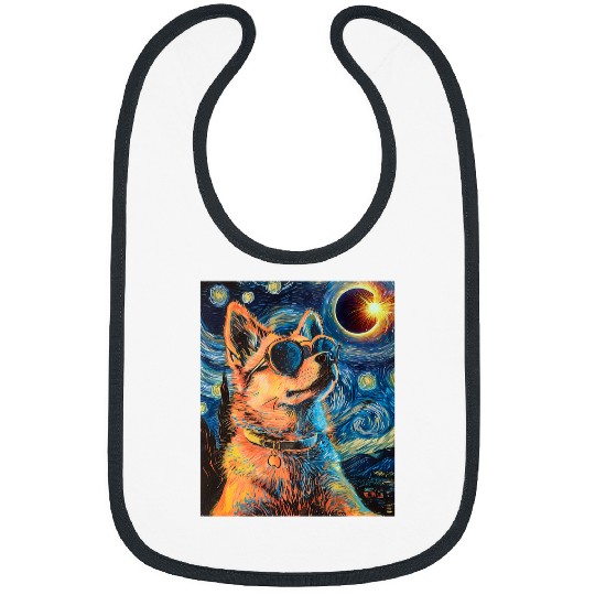 Total Solar Eclipse Norwegian Elkhound Dog 1 Bibs