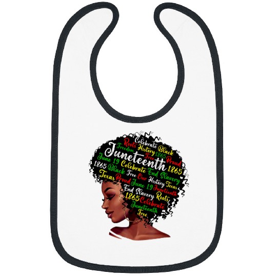 Juneteenth Melanin Black Women Natural Hair Afro Word Art 5 Bibs