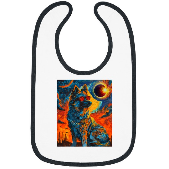 Total Solar Eclipse Norwegian Elkhound Dog Bibs