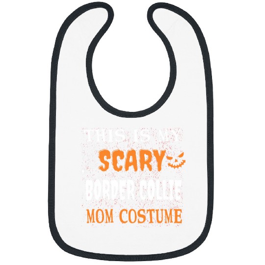 Scary Border Collie Mom Costume Dog Lover Halloween Pets Bibs