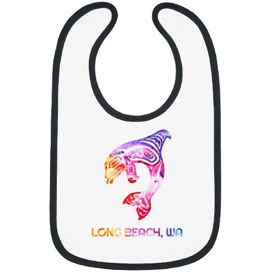 Tribal Long Beach WA Orca Killer Whale Native American Bibs