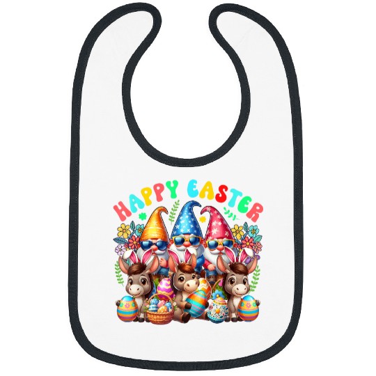 Discover Happy Easter Squad Three Gnomes Bunny Donkeys Hunting Eggs Bibs