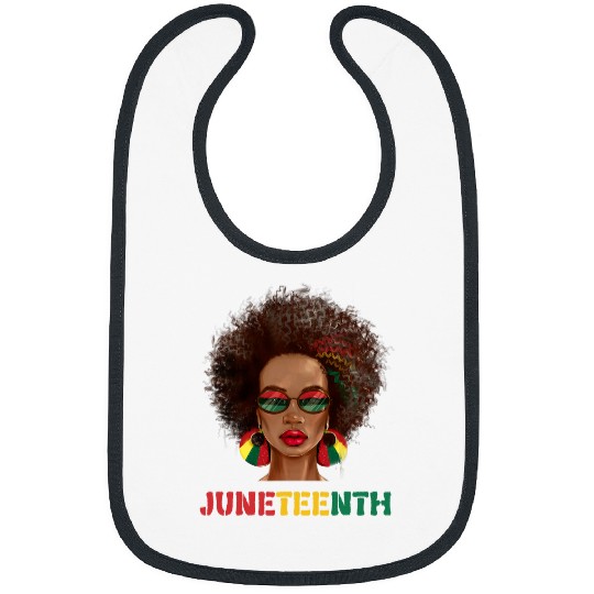 Juneteenth Black Woman Art Melanin Afro Girl Afrocentric Bibs