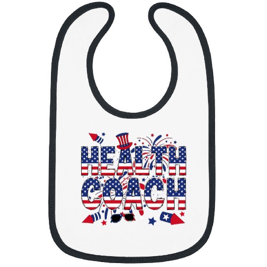 Discover 4th Of July Health Coachs American Flag Health Coaching Bibs
