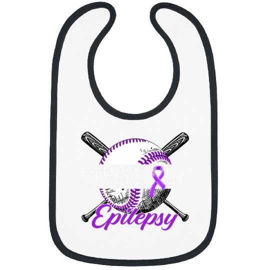 Strike Out Epilepsy Purple Baseball Epilepsy Awareness Month Bibs