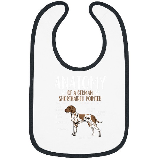 German Shorthaired Pointer Dog Anatomy Bibs