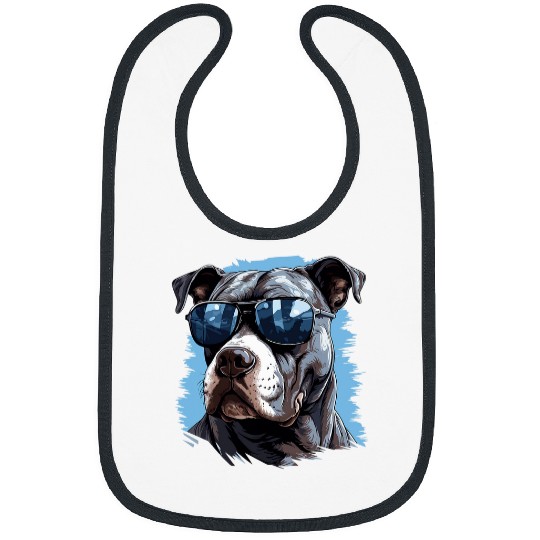 Pitbull Pittie Dog Breed Pet with Sunglasses 1 Bibs