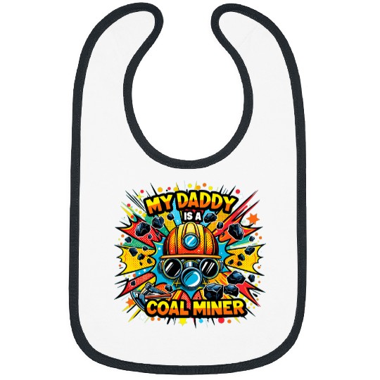 Superhero Coal Miner Dad Kids Action Design Bibs