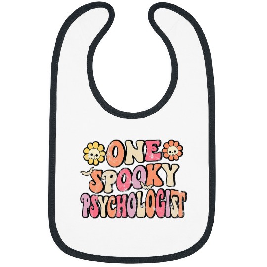 One Spooky Psychologist Groovy Retro Psychology Halloween Bibs