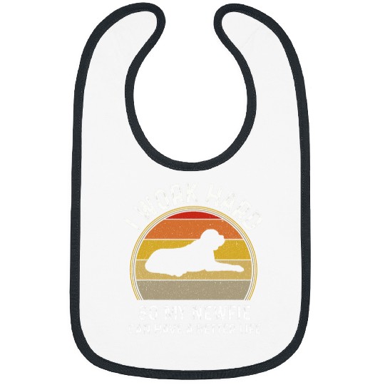 Retro Newfie Dad Retro Newfie Newfoundland Dog Big Dog Dad Bibs