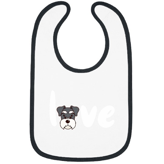 SCHNAUZER DOG LOVE for valentines day Bibs