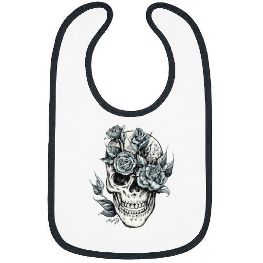 Skull And Roses Halloween Costume Skeletons Head Tattoo Bibs