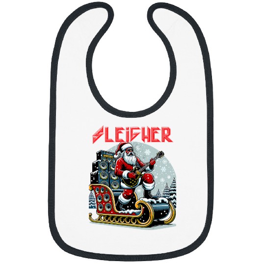 Sleigher Hail Santa Heavy Metal Christmas Rock xmass Art 2 Bibs