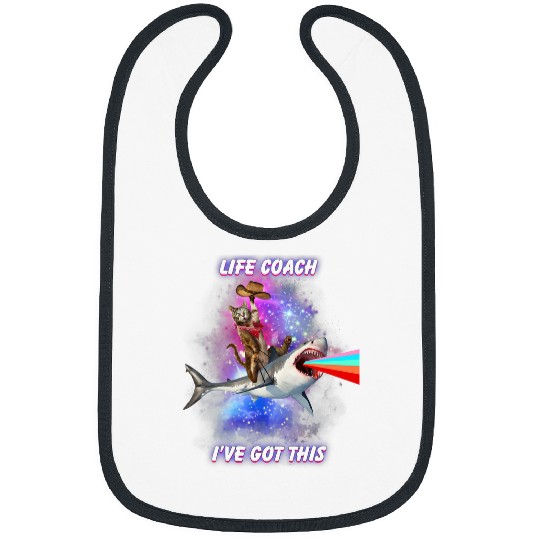 Life Coachs Ive Got This Cute Cat Shark Rainbow Bibs