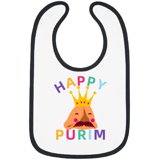 King Davids Star Jew Text Art Jewish Festival Happy Purim Bibs