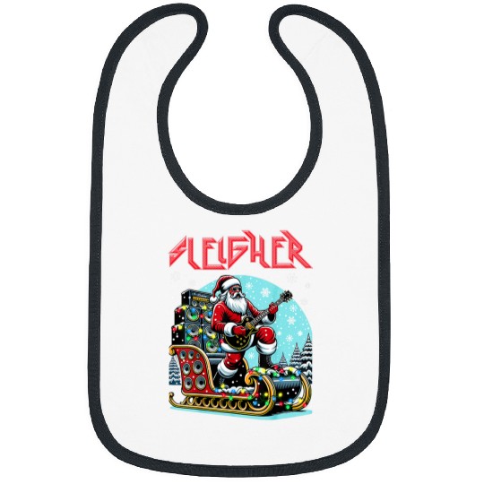 Sleigher Hail Santa Heavy Metal Christmas Rock xmass Art Bibs