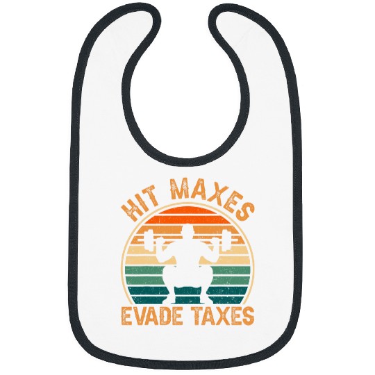 Discover Hit Maxes Evade Taxes Funny Gym Fitness Retro Workout 21 Bibs
