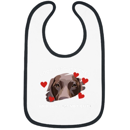 Look into my eyes GSP German Shorthaired Pointer Illustratio Bibs