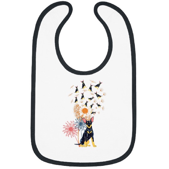 Miniature Pinscher Lover Dog Lover Dandelion Min Pinscher Bibs