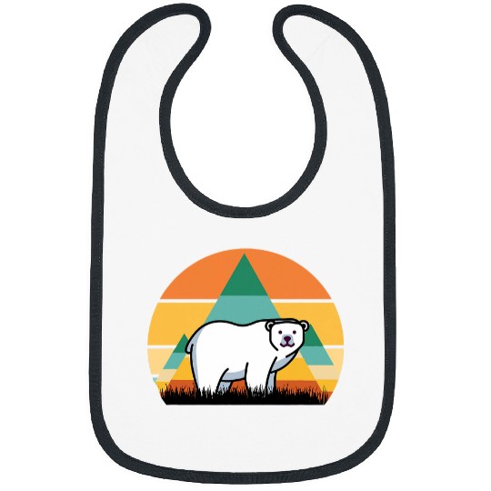 Polar Bear 2Antarctica Bear Retro Sunset Bibs
