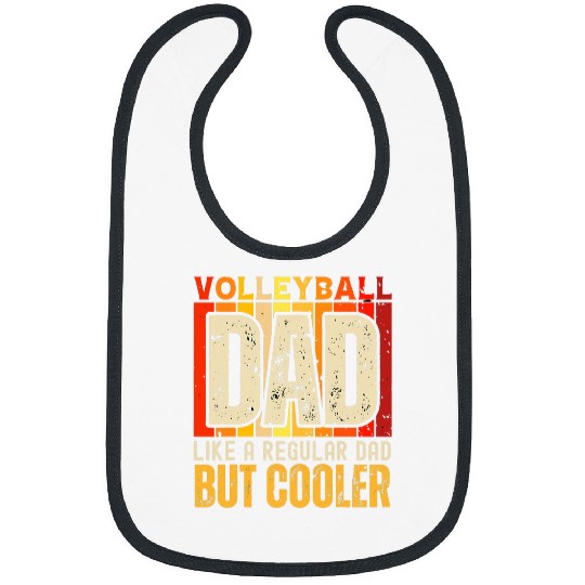 Volleyball Dad Just Like A Normal Dad But Cooler Retro Funny Bibs