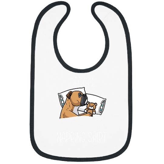 Sleeping Continental Bulldog Dog With Stuffed Animal Bibs