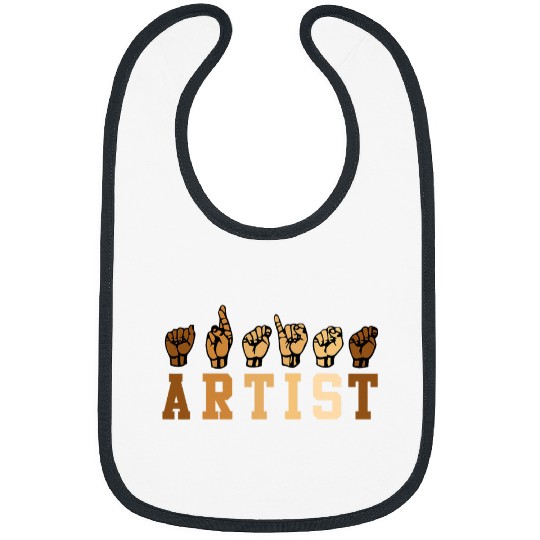 Discover Proud Artist ASL Sign Language Design Bibs