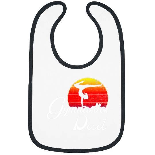 vintages Gymnastics Dad Retro Sunset Funny Sports Gift Bibs