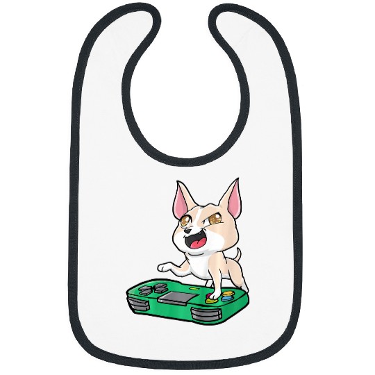 Kids Chihuahua Gamer Gaming Videogames Kawaii Gift Bibs
