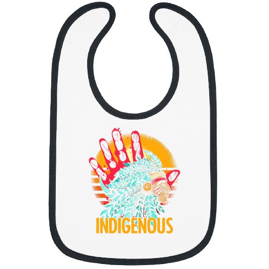 Native American Indigenous Red Hand Indian Blood 1 Bibs