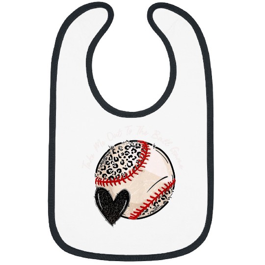 Take Me Out To The Ball Game Leopard Baseball Player Lover Bibs