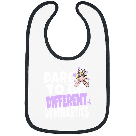 Unicorns Dare to be Different Cute Gymnastics Lover Bibs