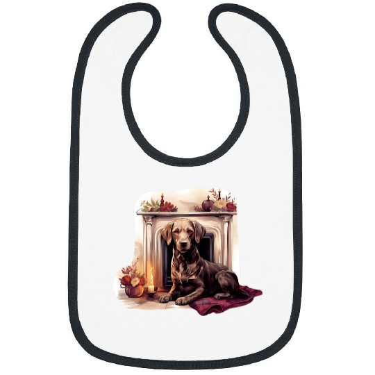 Labrador Retriever Dog Laying by Fireplace Puppy Bibs