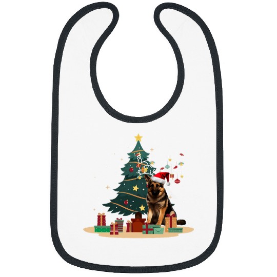 German Shepherd Tree Christmas Sweater xmass Dog Lover Owner Bibs